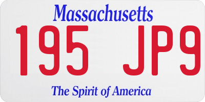 MA license plate 195JP9