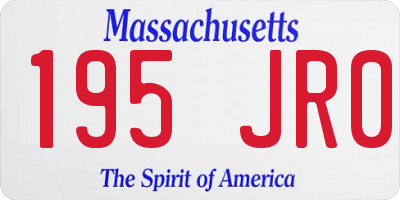 MA license plate 195JR0