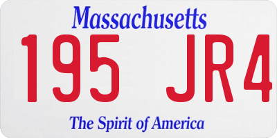 MA license plate 195JR4