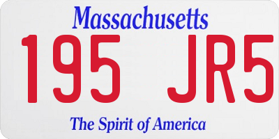 MA license plate 195JR5
