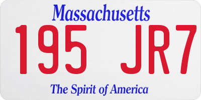 MA license plate 195JR7