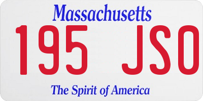 MA license plate 195JS0