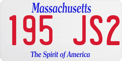 MA license plate 195JS2