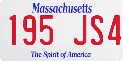 MA license plate 195JS4