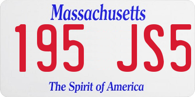 MA license plate 195JS5