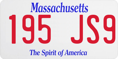 MA license plate 195JS9