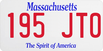 MA license plate 195JT0