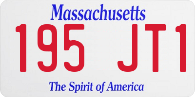 MA license plate 195JT1