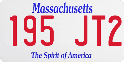 MA license plate 195JT2