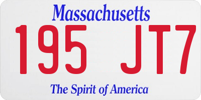 MA license plate 195JT7