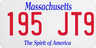 MA license plate 195JT9