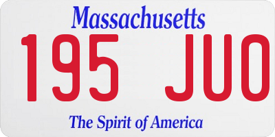 MA license plate 195JU0