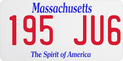 MA license plate 195JU6