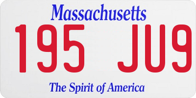 MA license plate 195JU9