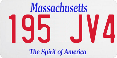 MA license plate 195JV4