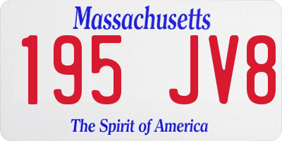 MA license plate 195JV8