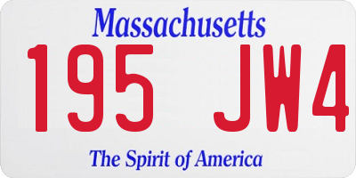 MA license plate 195JW4