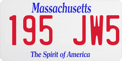 MA license plate 195JW5