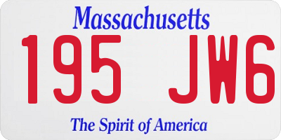 MA license plate 195JW6
