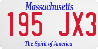 MA license plate 195JX3