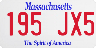MA license plate 195JX5