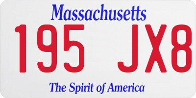 MA license plate 195JX8