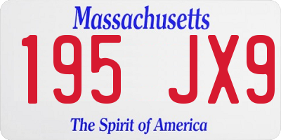 MA license plate 195JX9