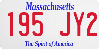 MA license plate 195JY2