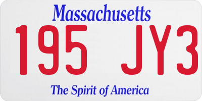 MA license plate 195JY3
