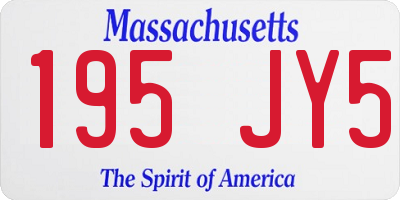 MA license plate 195JY5
