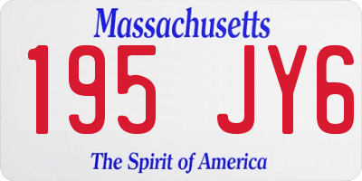 MA license plate 195JY6
