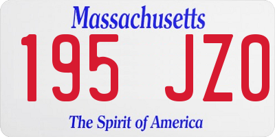 MA license plate 195JZ0