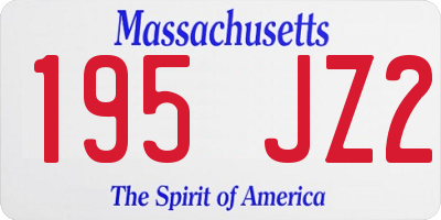 MA license plate 195JZ2