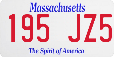 MA license plate 195JZ5
