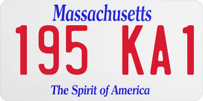 MA license plate 195KA1