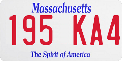 MA license plate 195KA4