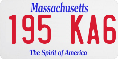 MA license plate 195KA6