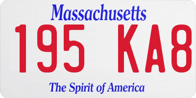 MA license plate 195KA8