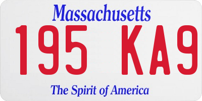 MA license plate 195KA9
