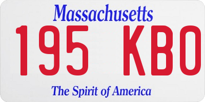 MA license plate 195KB0