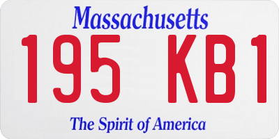 MA license plate 195KB1
