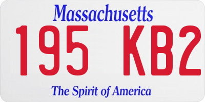 MA license plate 195KB2