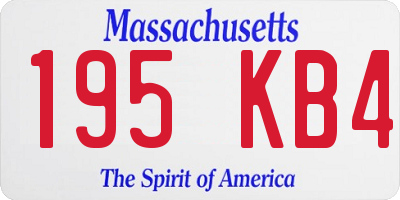 MA license plate 195KB4