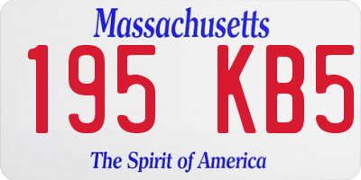 MA license plate 195KB5