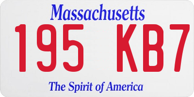 MA license plate 195KB7