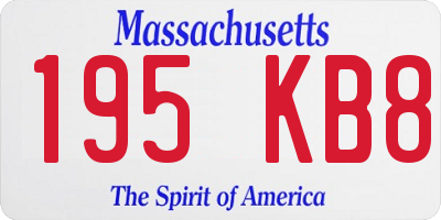 MA license plate 195KB8