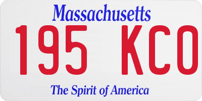 MA license plate 195KC0
