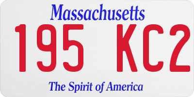 MA license plate 195KC2