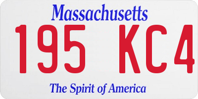 MA license plate 195KC4