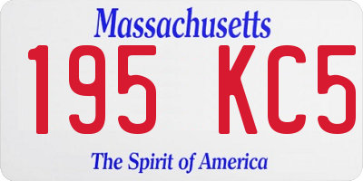 MA license plate 195KC5